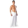 thumbnail image 6 of Sxiwei Mens Ancient Greek Warrior Costumes One Shoulder Maxi Skirts Grecian Roman Toga for Halloween Cosplay White M, 6 of 7