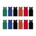thumbnail image 2 of Buyless Fashion Boys Scoop Neck Tagless Undershirts Soft Cotton Tank Top (12 Pack) 9-10, 2 of 7