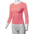 thumbnail image 5 of A2Y Women's Basic Casual Colorful 3/4 Sleeve Knit Pullover Sweator Top Pink XL, 5 of 6
