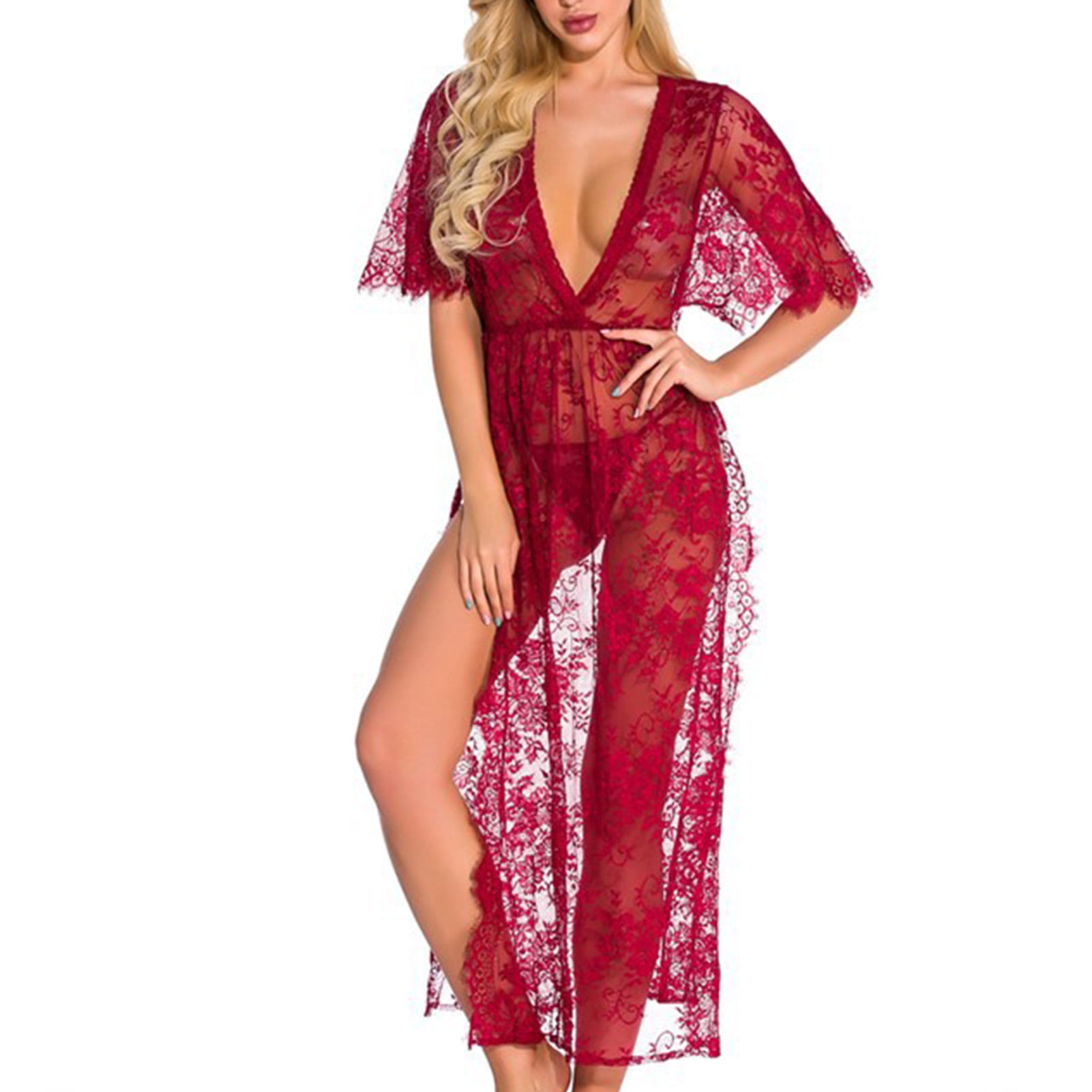 Chemise de nuit longue transparente femme best sale