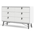thumbnail image 2 of Pemberly Row Engineered Wood 6 Drawer Double Dresser in White Matte and Black, 2 of 13