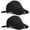 Black/Black, variant on 2 Pack Adjustable Size Cotton Baseball Cap for Running Workouts and Outdoor Activities All Seasons, One Size Hat, Black, Khaki