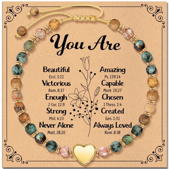 Elphaba Galinda Inspirational Bracelets Gifts for Women: Healing Natural Stone Beads Bracelets - Birthday Mothers Day Gifts Thinking of you Get Well Soon Gift for Women Friends Sister Mom