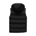 thumbnail image 4 of BiZtdJrK Mens Hooded Puffer Vest Sleeveless Zip Up Padded Jackets Coat Big and Tall Outdoor Lightweight Water-Resistant Vests with Pockets Prime Day Sales Black M, 4 of 6