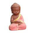 thumbnail image 1 of Adorable estatua de Buda meditando, escultura de cerámica tallada a mano, estatua de Buda sentado para mesa, sala de té, decoración coleccionable Rojo Sunnimix Pequeña estatua de Buda, 1 of 8