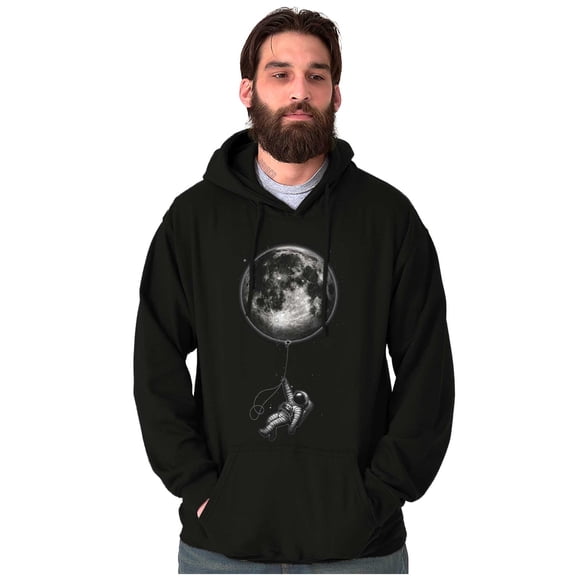 Funny Space Astronaut Moon Balloon Hoodie Sweatshirt Women Men Brisco Brands S