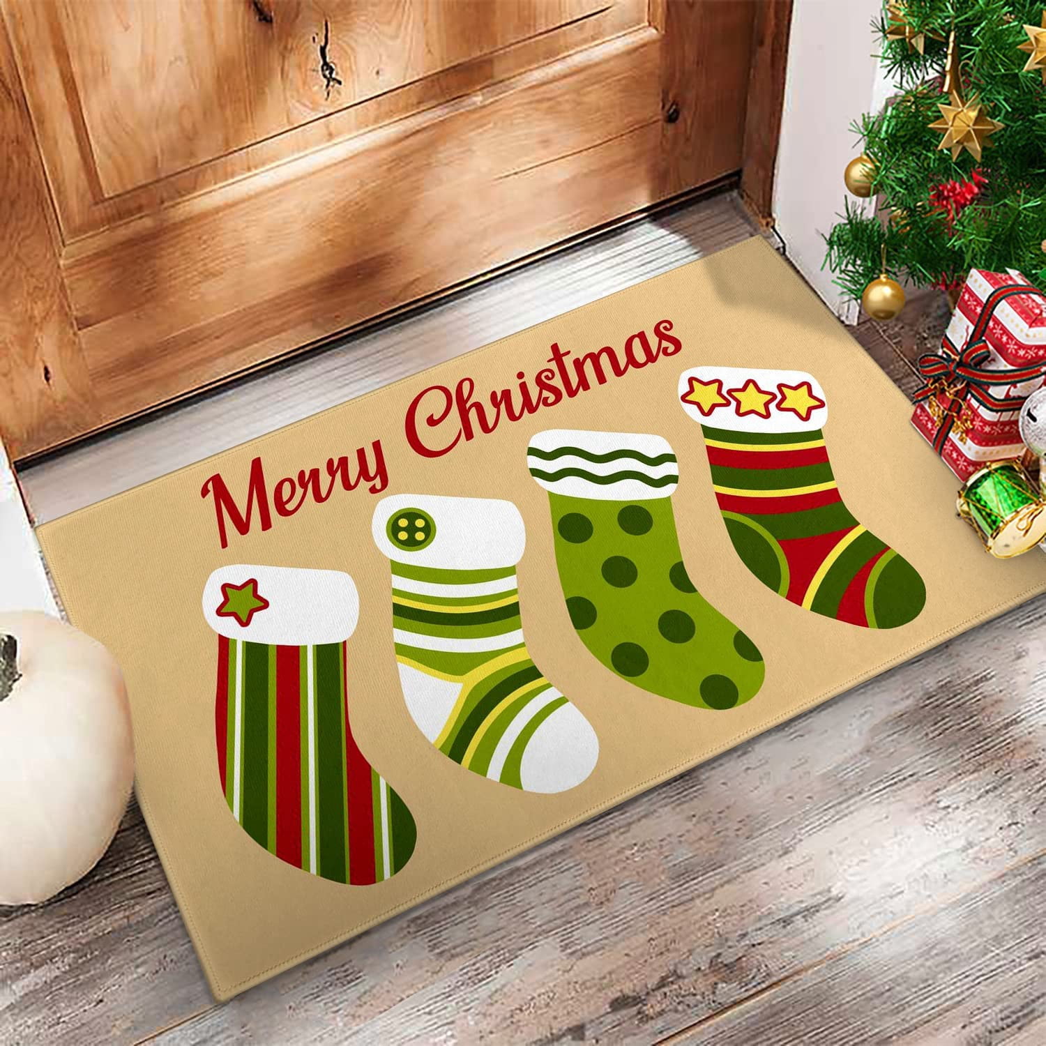Christmas Door Mat Christmas Rug Christmas Decorations Christmas Socks Doormat Christmas Welcome Mat Indoor Winter Door Mat Outdoor 30"x17"