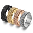 thumbnail image 2 of Simple 8mm Stainless Steel Spinner Anxiety Rings for Women Men Rotatable Mesh Chain Spinner Rings Anti Stress Weddding Jewelry Gold Color 6, 2 of 6