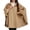 Khaki, variant on Women's Solid Faux Fur Cuff Cape Wrap Mid-Length Winter Shawl Outerwear with Snap Collar Closure for Casual Holiday Daily Wear