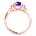 thumbnail image 2 of AoneJewelry 10K Rose Gold Oval Amethyst and Diamond Ring 1.55 Carat Gemstone Jewelry for Women, 2 of 5