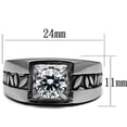 thumbnail image 2 of Luxe Jewelry Designs Men's Stainless Steel Leaf Design Ring with Round Cubic Zirconia - Size 13, 2 of 4