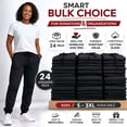 thumbnail image 2 of BILLIONHATS 24 Pack of Wholesale Womens Jogger Sweatpants, Bulk Comfy Fleece-Lined Joggers with Ribbed Cuffs for Charities & Homeless Shelter Donations, Color Charcoal Gray, Size Large, 2 of 7