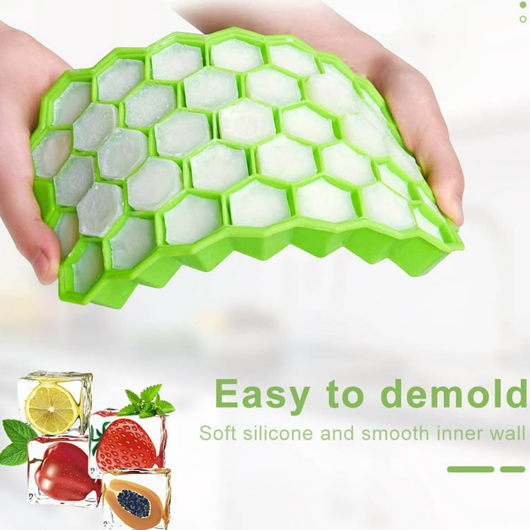 Honeycomb Ice Cube Tray Reusable Silicone Ice Cube Mold Bpa Free Ice Maker  With Removable Lid