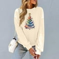 thumbnail image 2 of Maplenight Women's Christmas Sweatshirt Xmas Graphic Printed Crew Neck Pullover Sweatshirts Holiday Vacation Long Sleeve Shirts, 2 of 5