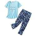 thumbnail image 3 of Zando Womens Pajama Set Plus Size 2 Piece Cotton Summer Pajamas PJs Soft Comfy Capris Pants for Ladies Blue White Cats 3XL, 3 of 8