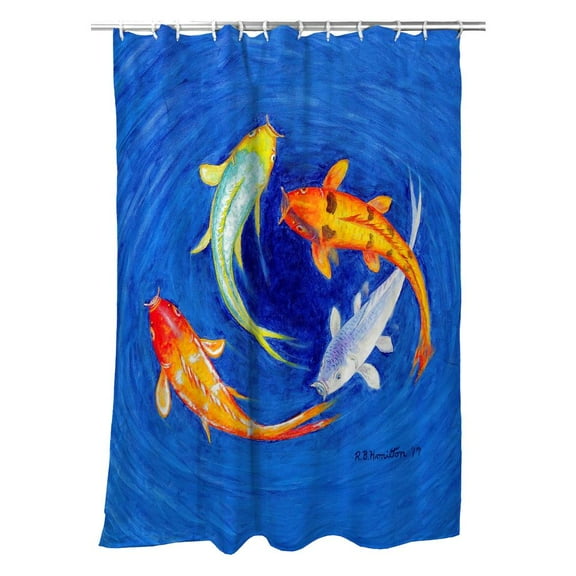 Betsy Drake Swirling Koi Shower Curtain