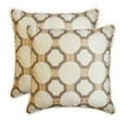 thumbnail image 3 of The HomeCentric Decorative Throw Pillow Cases Ivory, Beige & Grey 18"x18" (45x45 cm) Cotton Linen Boho, Lace, Bouclet Embroidery Cushion Covers For Sofa, Geometric Contemporary Style - Medina Artistry, 3 of 4