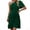 Green-03, variant on Women's One Shoulder Dress Short Sleeve Cinch Waist Ruffle Midi Dresses Casual Party & Beach Vacation Wear