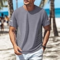 thumbnail image 4 of Hearthz Ice Silk Quick Dry Shirts for Men Short Sleeve Crew Neck Athletic Fit T-Shirt Men Moisture Wicking Workout Men's T-Shirts Gray S, 4 of 7
