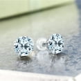 thumbnail image 2 of Gem Stone King 14K White Gold Sky Blue Topaz Women Stud Earrings (5.00 Cttw, Gemstone Birthstone, Round 8MM), 2 of 4