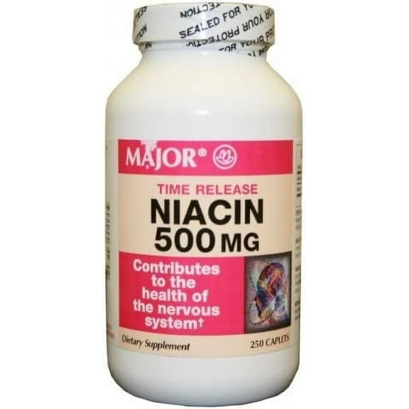 Major 10006070010 Niacin Time Release 500mg 250ct Bottle (Each)