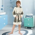thumbnail image 5 of FORMRS Niños Bathrobe Unisex Hooded Robe Soft Plush Pajamas Sleepwear, Size 2-3T, Hand Drawn Christmas Stars, 5 of 7