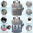 thumbnail image 4 of Morfone Baby Diaper Bag Backpack, Multifunction Waterproof Baby Bag with USB Charging Port, Stroller Straps & Pacifier Case Unisex, Gray, 4 of 9
