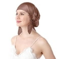 thumbnail image 4 of Guardoinrt Sleep Aid Silk Cap - Say Goodbye To Tossing And Turning for At Night Comfortable Silk Night Sleep Cap Cold Prevention coffee color One size fits all 5Set, 4 of 6