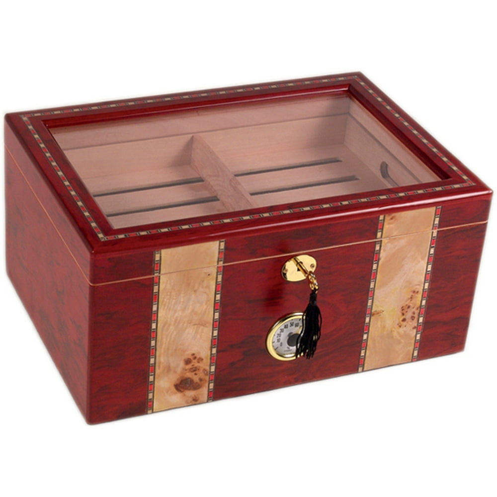 Luxury Desktop Display Humidor 150 Cigars Storage Humidifier Hygrometer