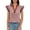 V140 Red, variant on T Shirts For Women V Neck Striped Print Flutter Sleeves Summer Blouse Comfort Casual Tee Red 2Xl