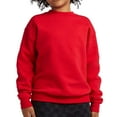 thumbnail image 2 of Hanes Boys Girls Youth Sweatshirt ComfortBlend EcoSmart-Deep Red Solid Color Crewneck Long Sleeve Sweater, Fleece 7.8oz, 50 Cotton/50 Poly, Pack 2-XS Size, 2 of 6