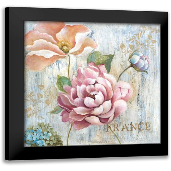 Tava Studios 12x12 Black Modern Framed Museum Art Print Titled - French Garden