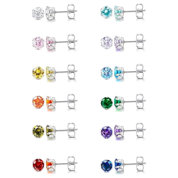 DESIGNICE Stud Earrings for Women Hypoallergenic 14K Gold Plated Cubic Zirconia Small Earring