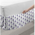 thumbnail image 2 of Violet Bed Skirt, Geometric Diamond Rhombus Looking Repeated Triangular Rectangular Forms, Elastic Bedskirt Dust Ruffle Wrap Around for Bedding Decor, 4 Sizes, White Pale Taupe Mauve, by Ambesonne, 2 of 2