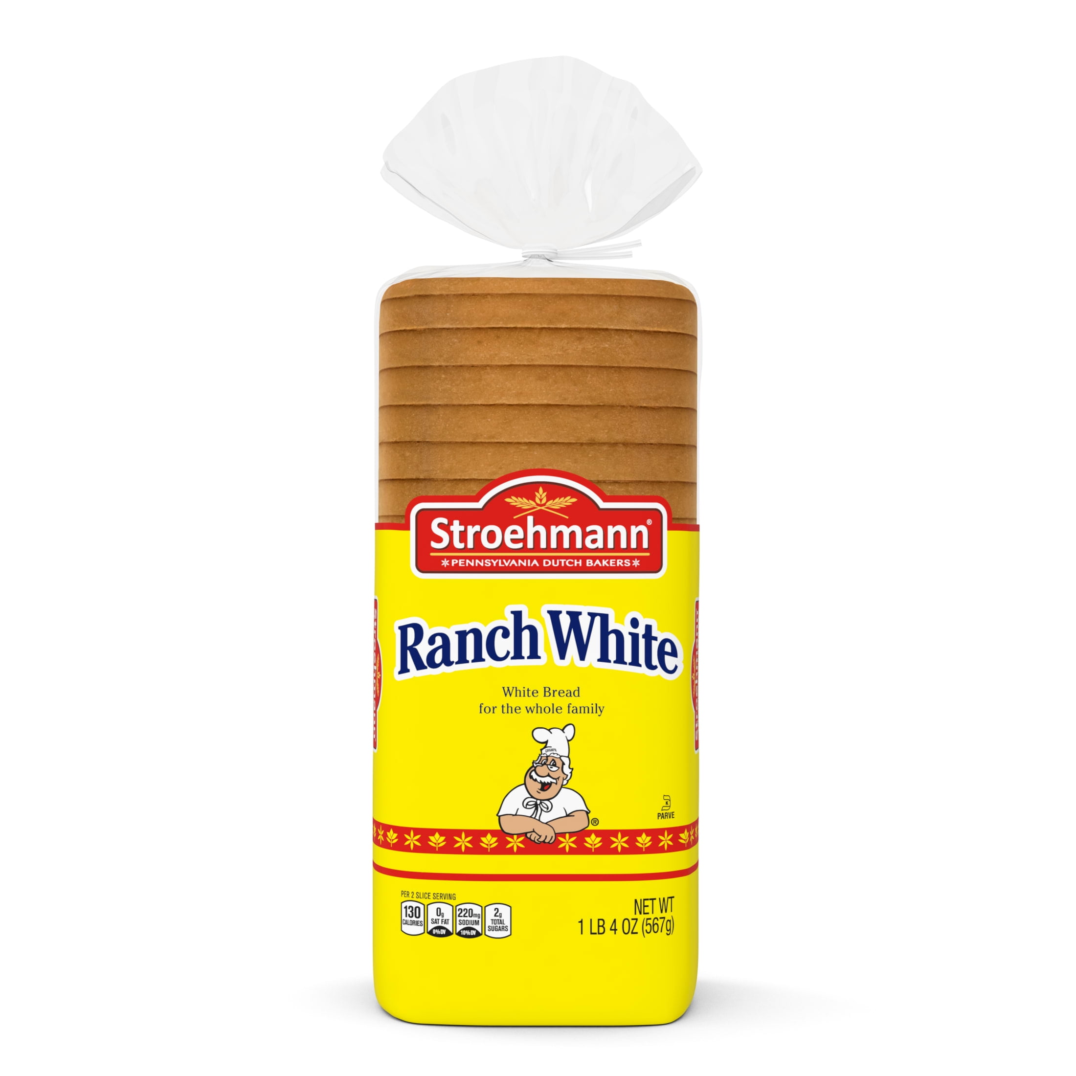 Stroehmann Ranch White Bread, 20 oz, Plain White Bread, Bag
