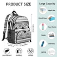 thumbnail image 5 of Artistic Student Backpack – Vintage Fashion with Abstract Tribal Style, Ink and Sketch Geometric Plaid Design, Rustic Aesthetic Bag, 5 of 5