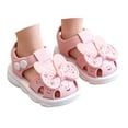 thumbnail image 2 of Gyujnb Toddler Girls Closed Toe Bunny Bow Sandals Hook Loop Soft Non- Summer Water Friendly Shoes,0-3 Months, 2 of 8