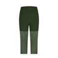 thumbnail image 5 of UVEASISHA Mesh Capri Leggings for Women High Waisted 3/4 Sheer Yoga Pants Buttery Soft Stretch Athletic Tights Army Green XXXL, 5 of 8