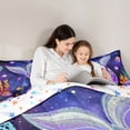 thumbnail image 4 of Feelyou Ocean Mermaid Bedding Comforter Set 7pcs, Purple Starry Sky Queen Bedding Sets, 4 of 8