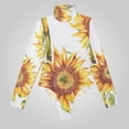 thumbnail image 2 of Sunflowers with Bamboo Women's Bodysuit Jumpsuit Mock Turtle Neck Long Sleeve TopsOne Piece Leotards Shirt Yoga Outfits, 2 of 8