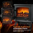 thumbnail image 3 of Electric Fireplace Stove, 20''H Freestanding Electric Space Heater with Temperature Adjustable, Realistic Flame Effect & Overheat Protectio for Indoor Bedroom Dorm Office Use, 1400W, 3 of 6