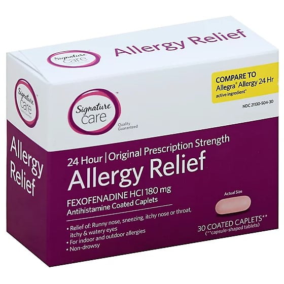 Signature Care Allergy Relief Antihistamine to Allegra Allergy