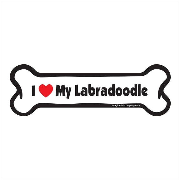 I Love My Labradoodle Bone Magnet