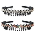 thumbnail image 4 of VEGCOO Wave Rhinestone Headbands 5pcs Plastic Tooth Comb Headbands Crystal Hair Loop Non-slip Wavy Hairbands for Women Girls（Wave）, 4 of 8