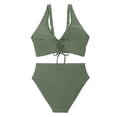 thumbnail image 5 of EYNMVR Women's Bikini Sets High Waisted Swimsuit Underwire Adjustable Straps Twisted Hook Full Coverage Bottom, 5 of 5