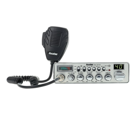 RoadKing 40-Channel Noise Cancelling Mic CB Radio, Black, RKCBFM