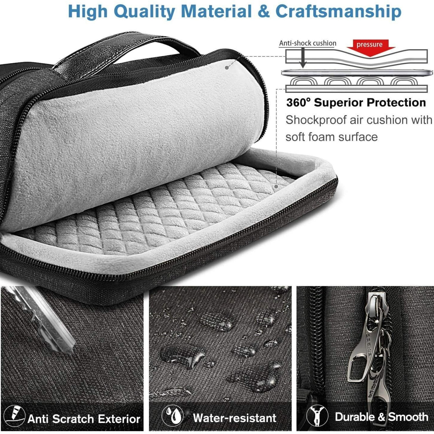Laptop Shoulder Bag, 14 inch Padded Computer Tablet Carrying Case for Laptop/Book