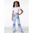 thumbnail image 5 of 5-6Y Girls Colored Flared Pants Digital Print Trousers Slim-Fit Wide Leg Flare for Spring Summer Autumn, 5 of 6