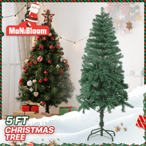 YYEAN 5 FT Green Artificial Xmas Tree - Home Holiday Decoration with Sturdy Metal Stand, Perfect for Christmas Celebrations at Home