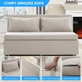 thumbnail image 6 of BALUS 62 " Linen Queen Size Pull Out Sofa Bed Include 2-Pillows,Convertible Loveseat Sleeper Sofa with Pillows and Foldable Mattress,Beige, 6 of 9